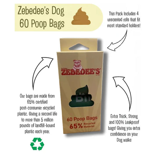 Zebedee's 65% Recycled Poop Bags