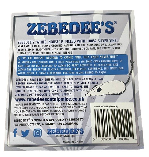 Zebedee's Silvervine Mouse - Zebedee's Pet Products